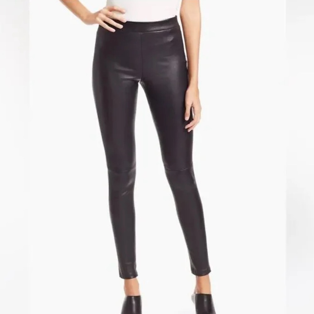 Theory Adbelle Leather Pull On Leggings-size:00
